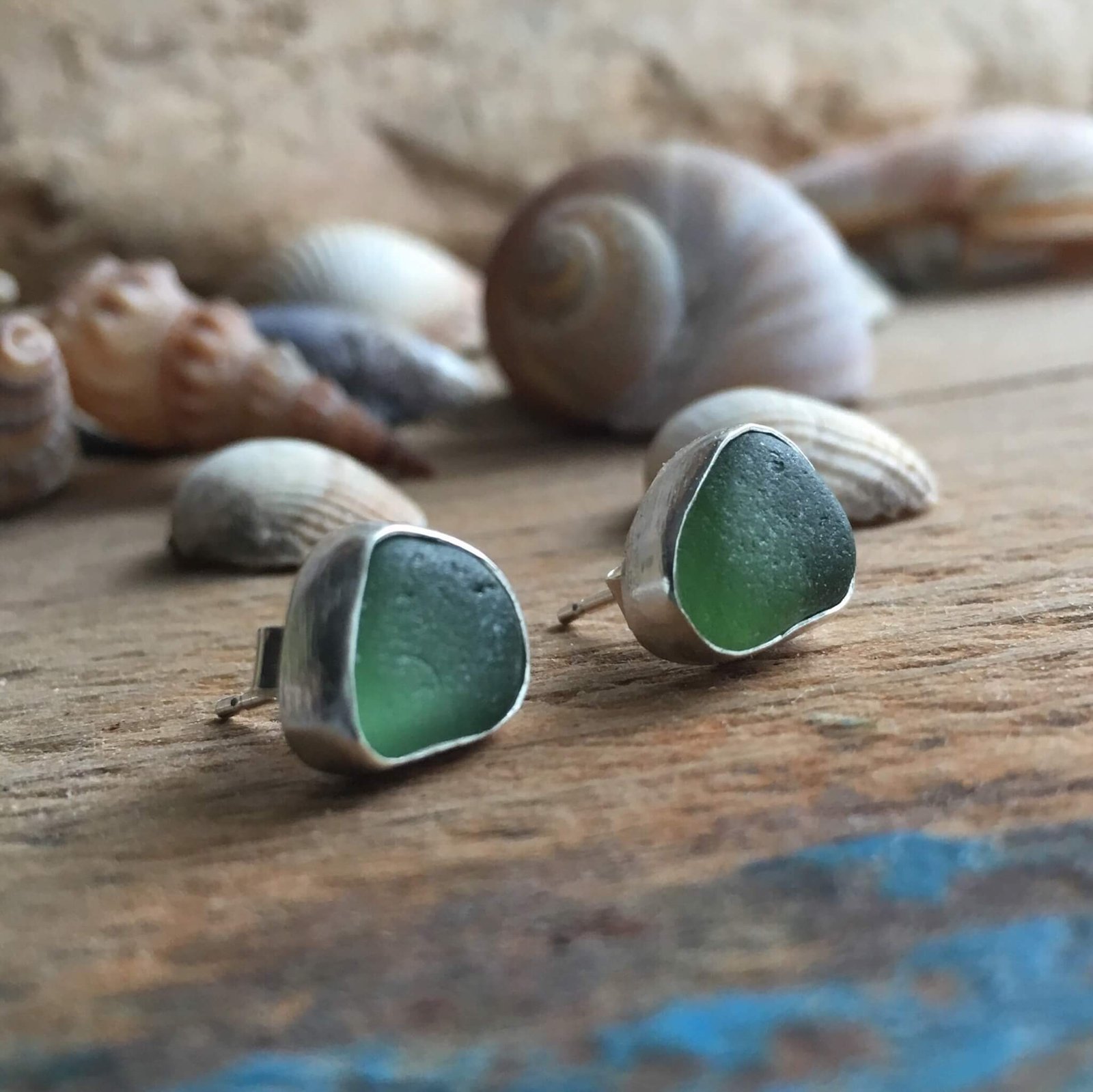 Sea Glass Stud Earrings 2025